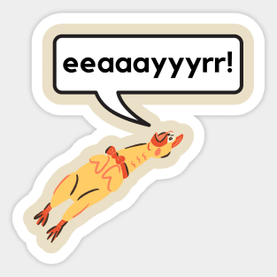 What does the rubber chicken say? A funny design Sticker